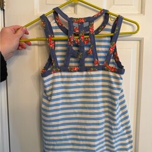 Matilda Jane Blue & White Striped Tank and floral leggings set!